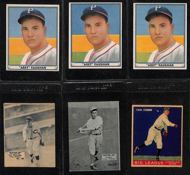 Lot of (18) Mostly PR-GD Quality 1930s-40s Baseball Cards Inc. Play Ball, Batter's Up, and Goudey Cards